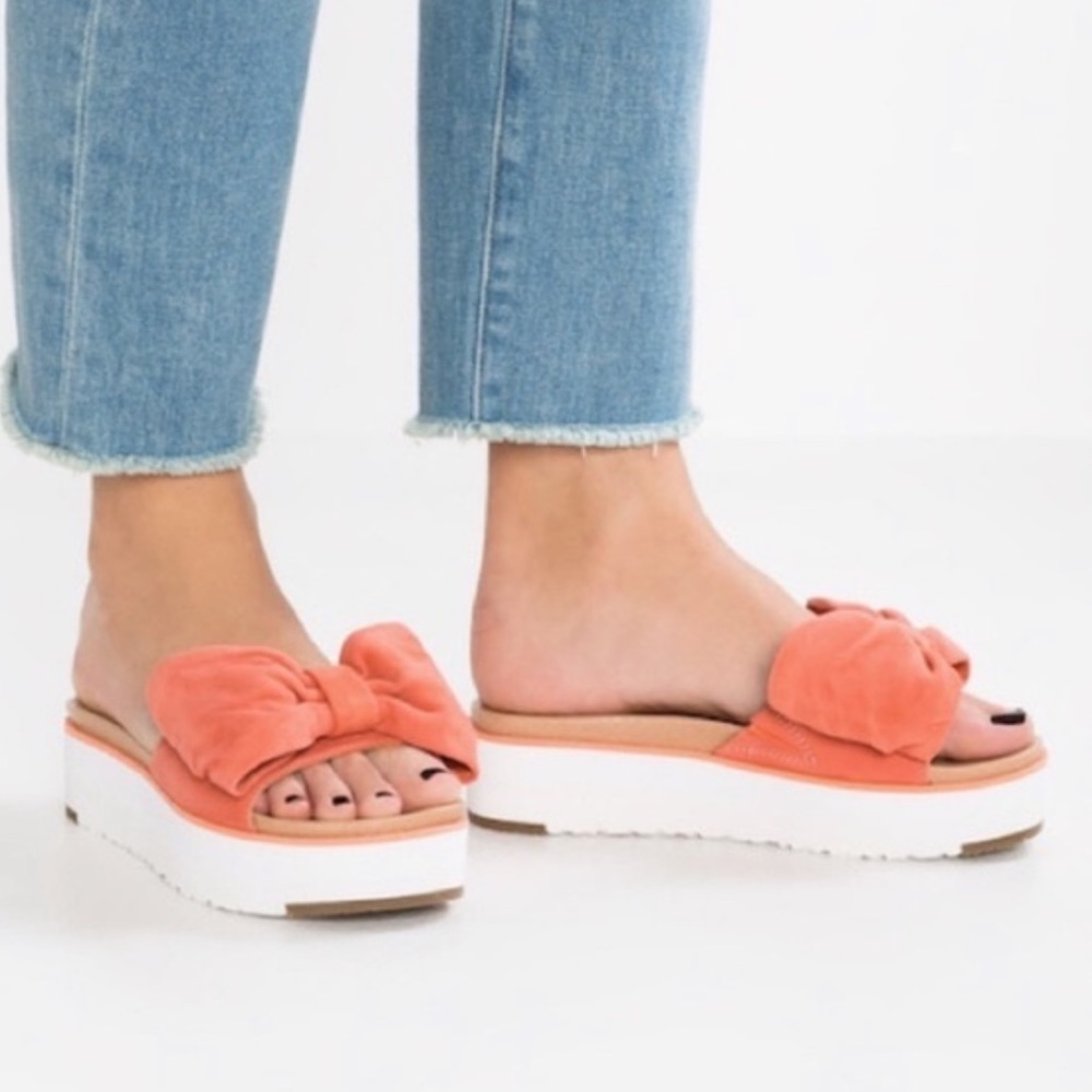 UGG Orange Bow Joan Slide Sandal